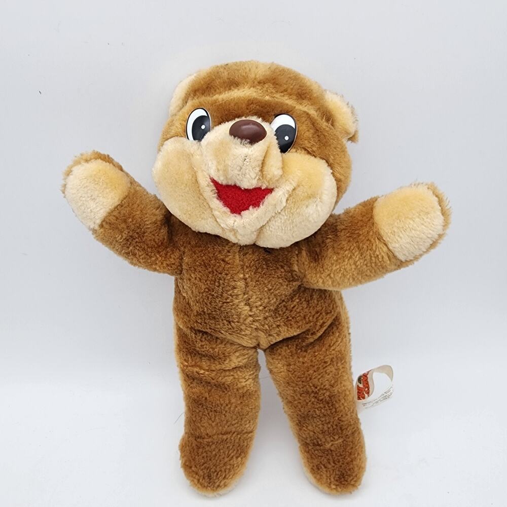 Shoneys Restaurant Bear Plush Stuffed Animal 10" Side Eye Memorabilia Vtg 1986